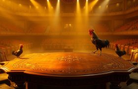 meja pertandingan sabung ayam interaktif